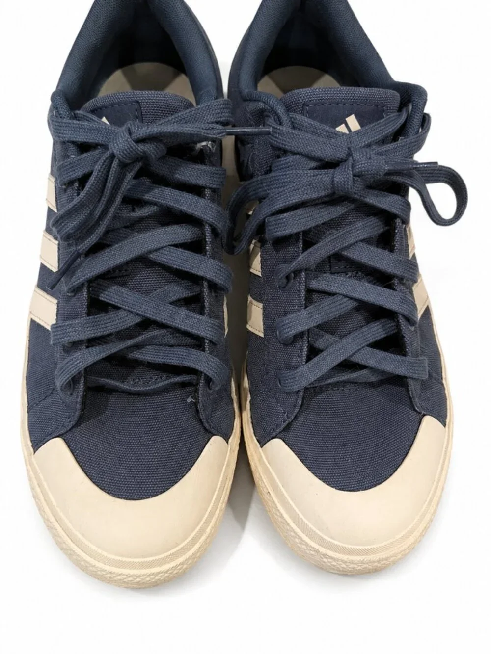 Adidas Bravada 2.0 Platform Sneakers Blue Canvas White Stripe Women's 9.5